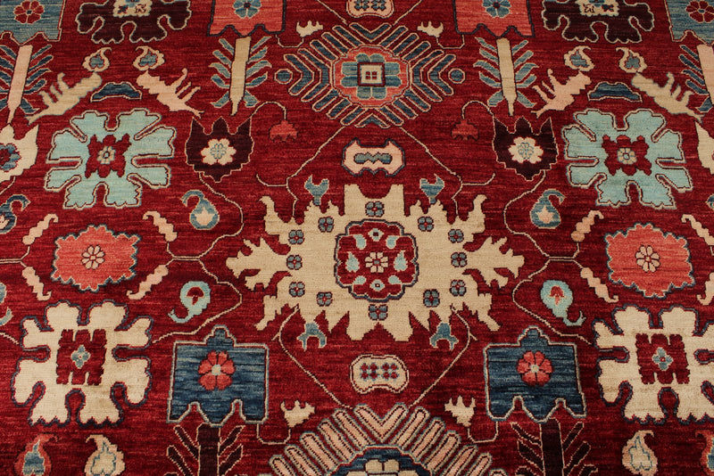 9x12 Red and Multicolor Anatolian Traditional Rug