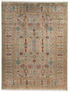 9x12 Gray and Multicolor Turkish Tribal Rug