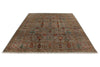 9x12 Gray and Multicolor Turkish Tribal Rug