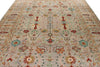 9x12 Gray and Multicolor Turkish Tribal Rug