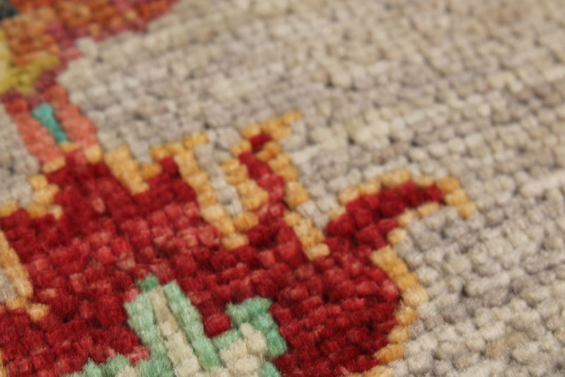9x12 Gray and Multicolor Turkish Tribal Rug
