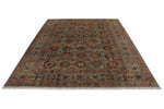 9x12 Gray and Multicolor Turkish Tribal Rug