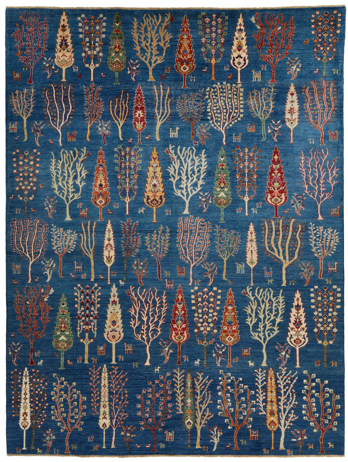 9x12 Blue and Multicolor Anatolian Traditional Rug