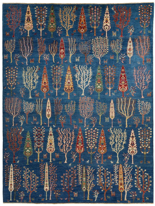 9x12 Blue and Multicolor Anatolian Traditional Rug