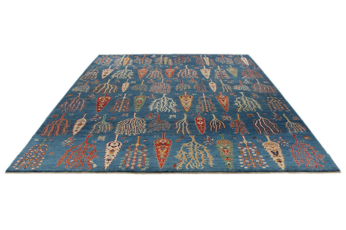 9x12 Blue and Multicolor Anatolian Traditional Rug