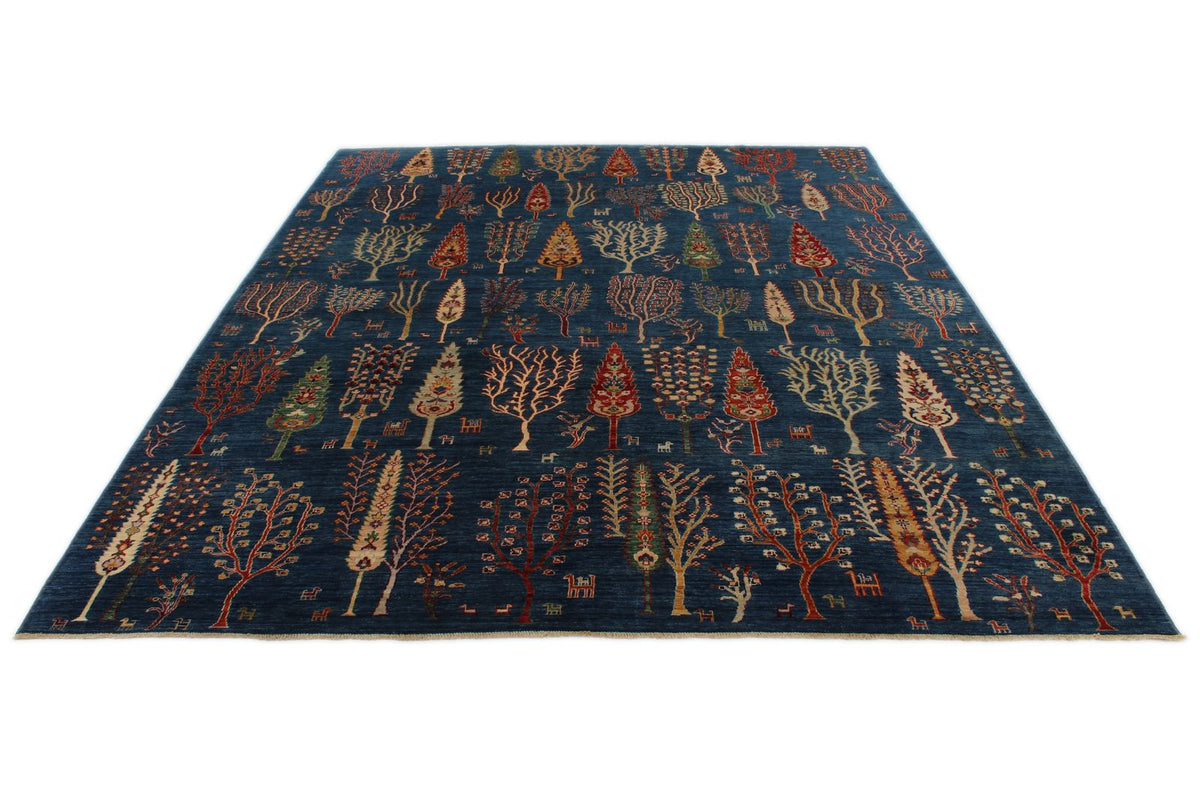 9x12 Blue and Multicolor Anatolian Traditional Rug