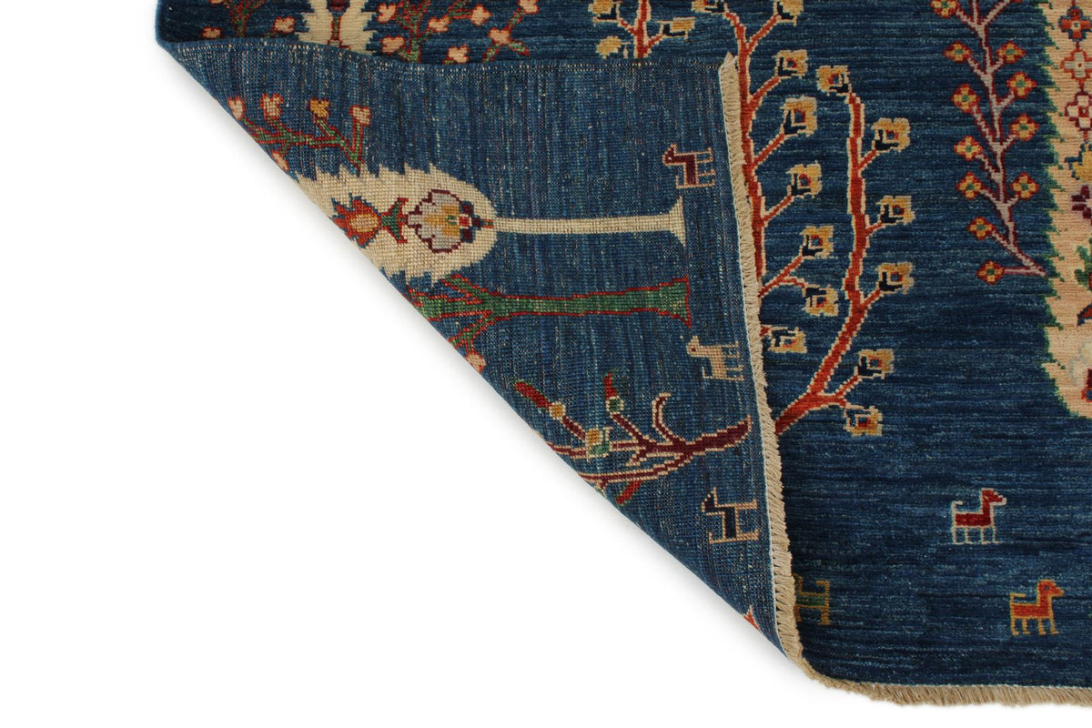 9x12 Blue and Multicolor Anatolian Traditional Rug