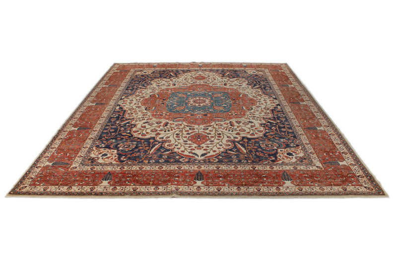 9x12 Ivory and Ivory Anatolian Traditional Rug