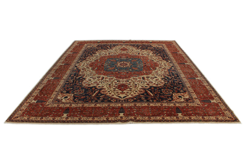 9x12 Ivory and Ivory Anatolian Traditional Rug