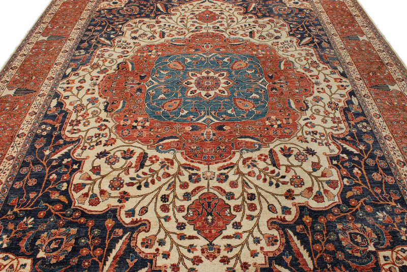 9x12 Ivory and Ivory Anatolian Traditional Rug