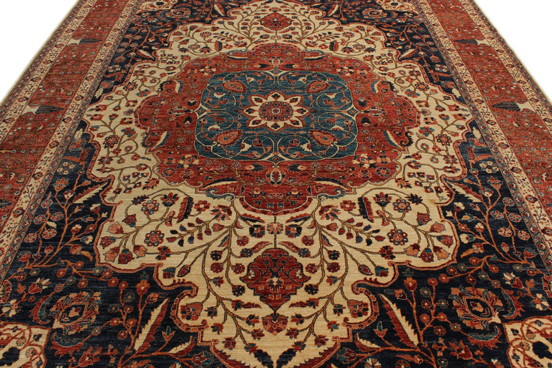 9x12 Ivory and Ivory Anatolian Traditional Rug
