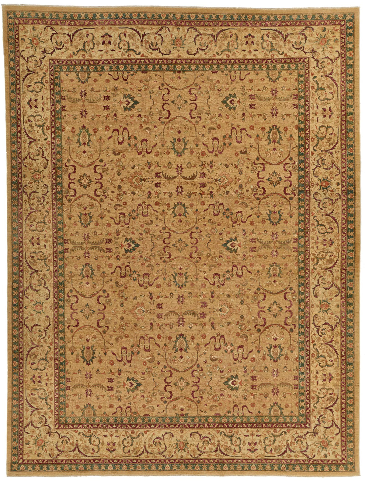 9x12 Camel and Ivory Anatolian Traditional Rug