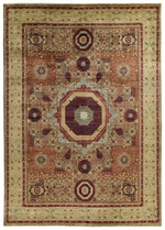 9x12 Green and Multicolor Turkish Tribal Rug