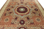 9x12 Green and Multicolor Turkish Tribal Rug