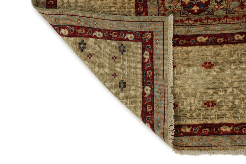 9x12 Green and Multicolor Turkish Tribal Rug