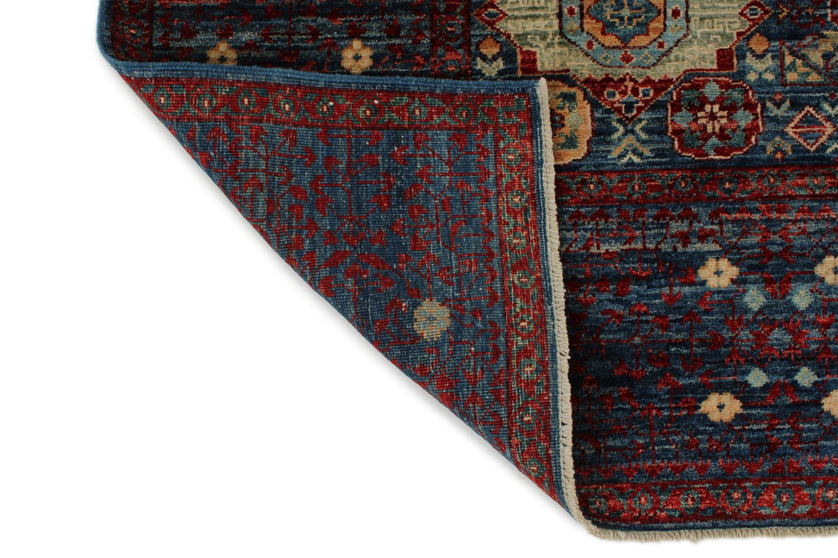 9x12 Navy and Multicolor Turkish Tribal Rug