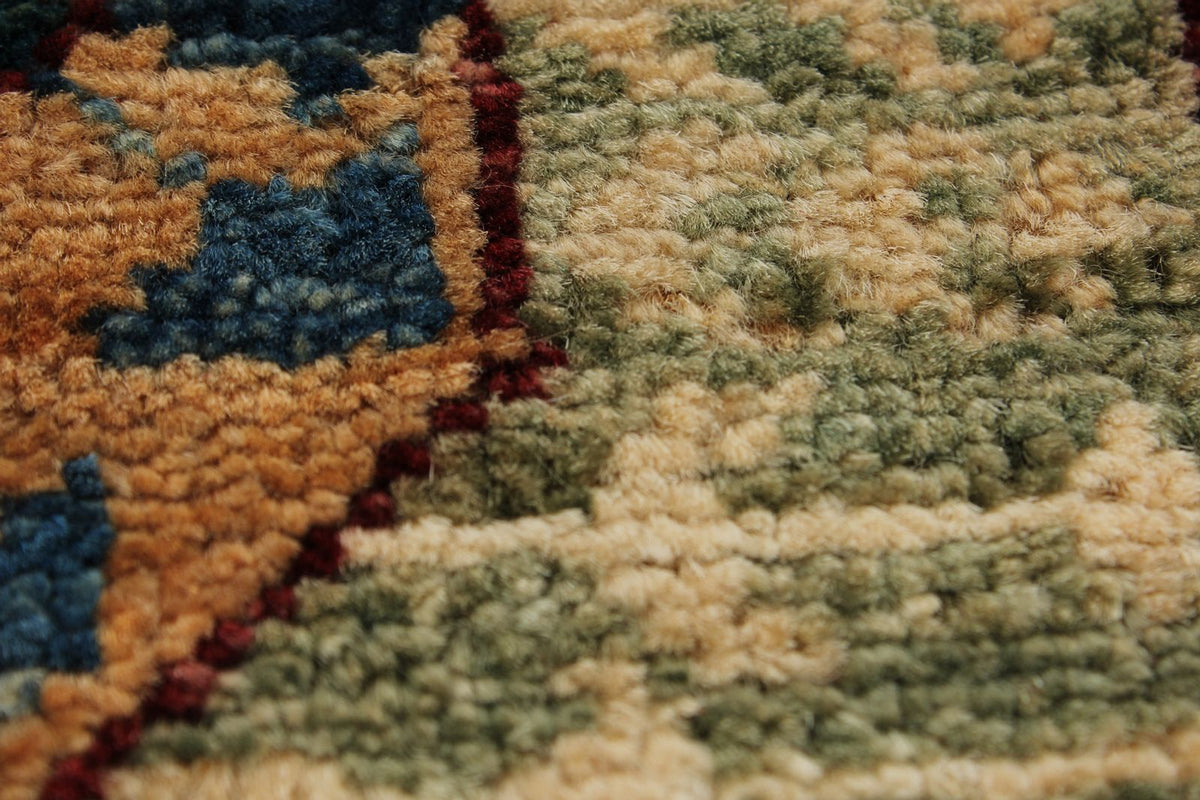9x12 Navy and Multicolor Turkish Tribal Rug