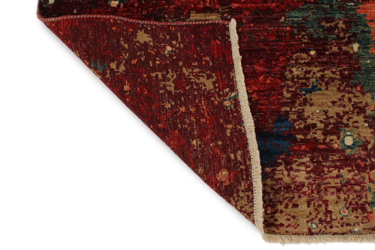 9x12 Red and Multicolor Turkish Tribal Rug