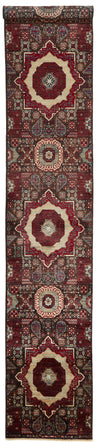 2x15 Black and Multicolor Turkish Tribal Runner