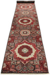 2x15 Black and Multicolor Turkish Tribal Runner