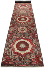 2x15 Black and Multicolor Turkish Tribal Runner
