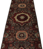 2x15 Black and Multicolor Turkish Tribal Runner