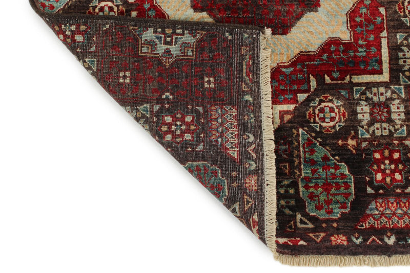 2x15 Black and Multicolor Turkish Tribal Runner