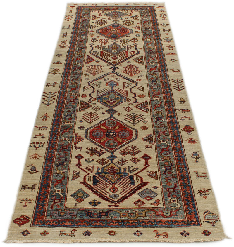3x10 Ivory and Multicolor Anatolian Traditional Runner