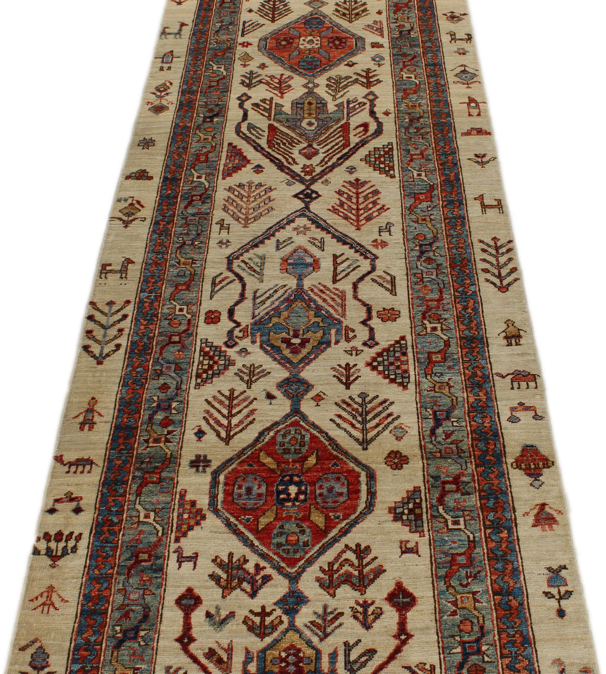 3x10 Ivory and Multicolor Anatolian Traditional Runner
