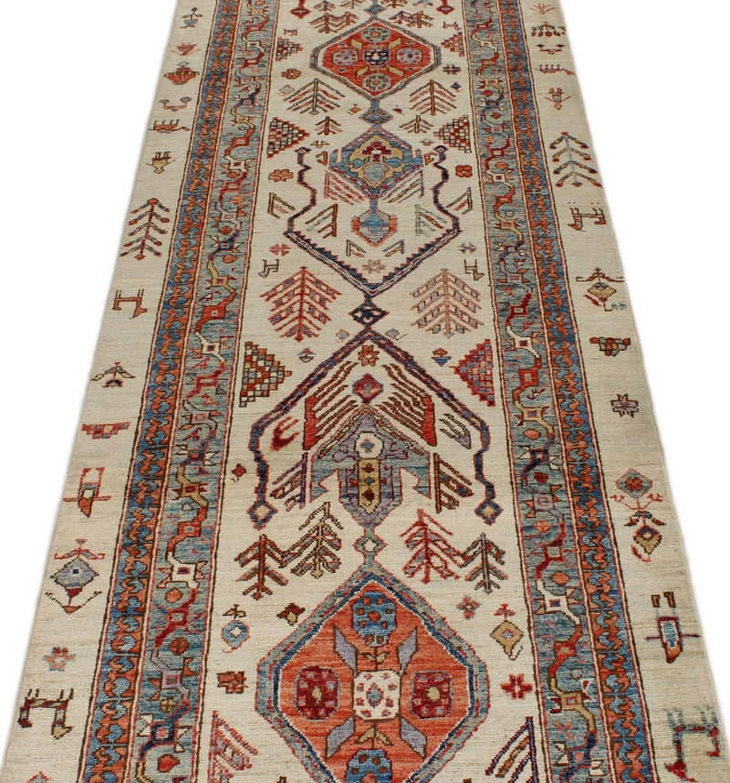 3x10 Ivory and Multicolor Anatolian Traditional Runner
