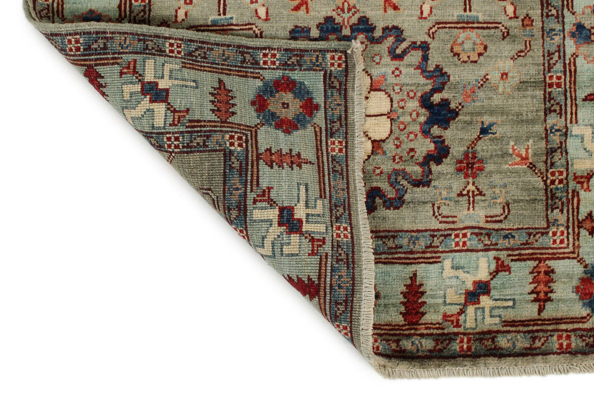 3x10 Green and Multicolor Anatolian Traditional Runner