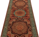 3x9 Red and Green Turkish Tribal Runner