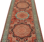 3x9 Red and Green Turkish Tribal Runner