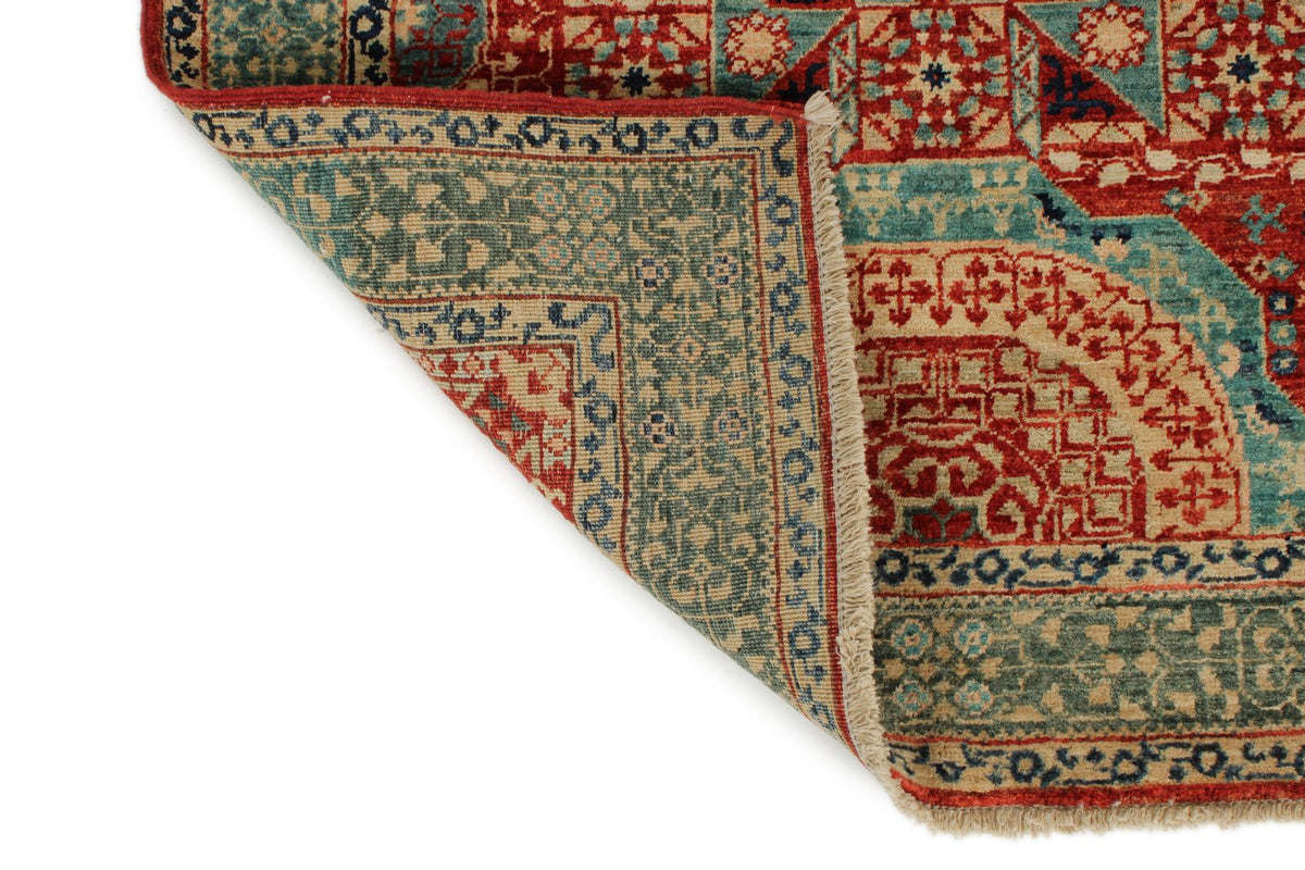 3x9 Red and Green Turkish Tribal Runner