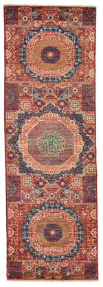 3x8 Red and Multicolor Turkish Tribal Runner