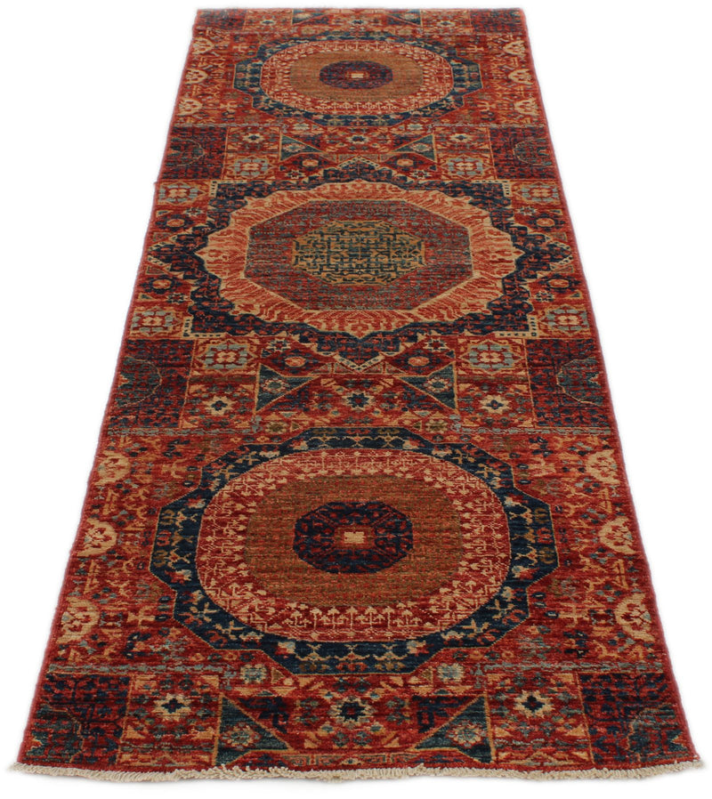 3x8 Red and Multicolor Turkish Tribal Runner