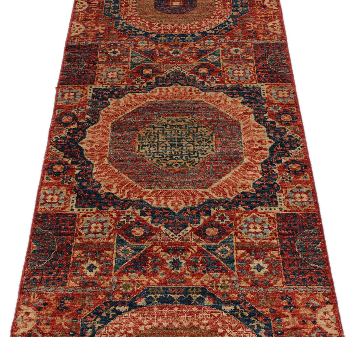 3x8 Red and Multicolor Turkish Tribal Runner