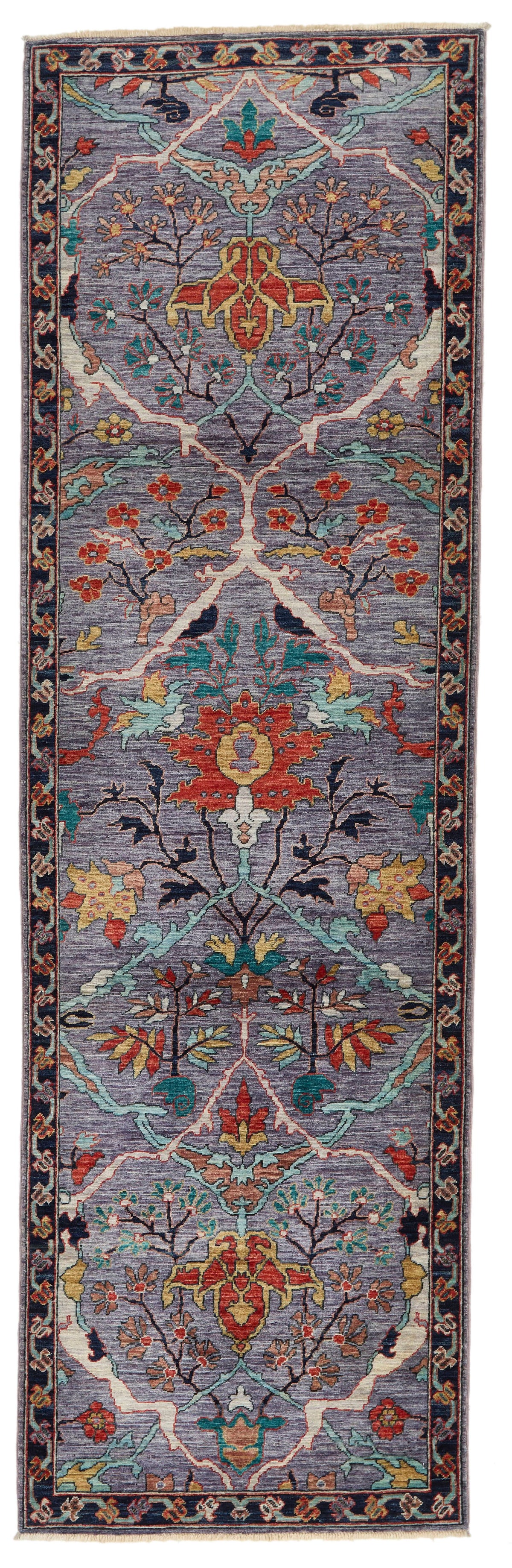 3x10 Purple and Navy Anatolian Traditional Runner