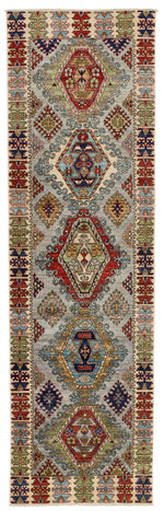 3x11 Multicolor and Ivory Anatolian Traditional Runner