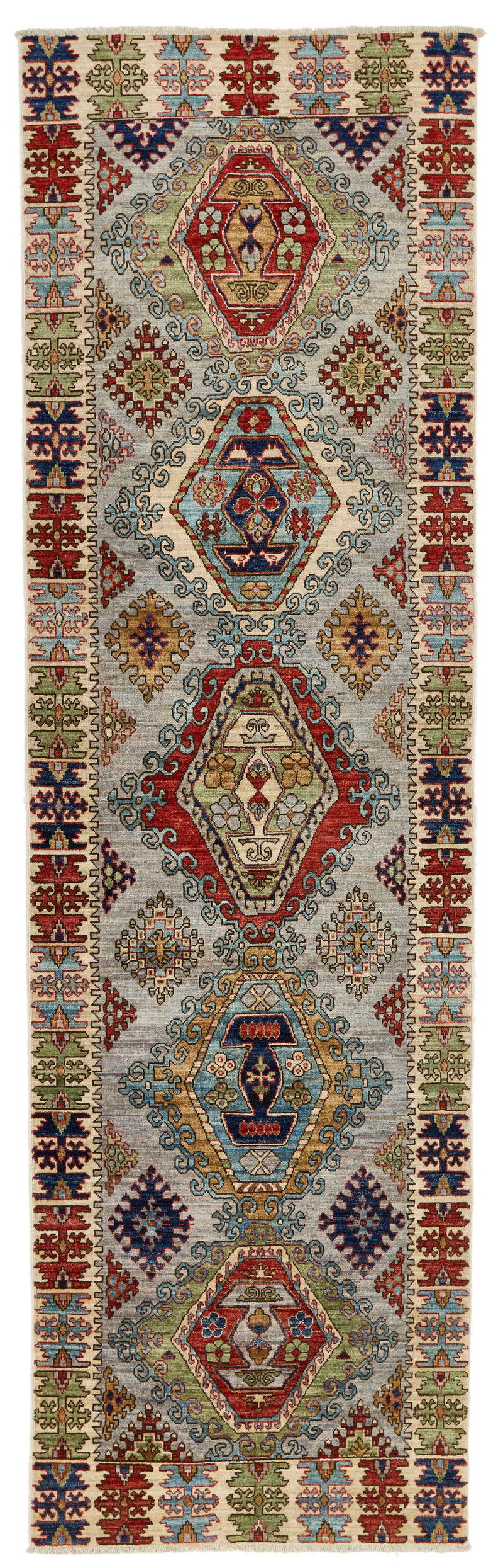 3x11 Multicolor and Ivory Anatolian Traditional Runner