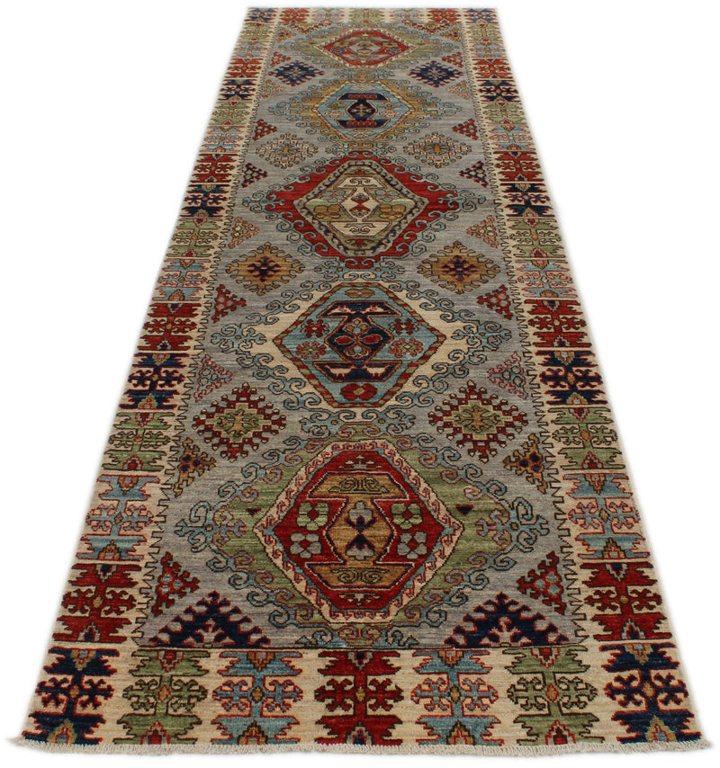 3x11 Multicolor and Ivory Anatolian Traditional Runner