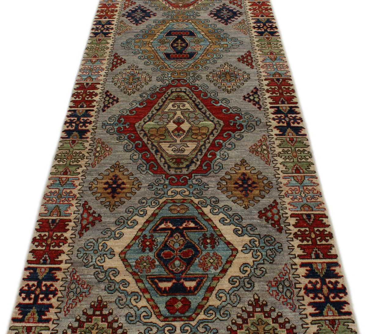 3x11 Multicolor and Ivory Anatolian Traditional Runner
