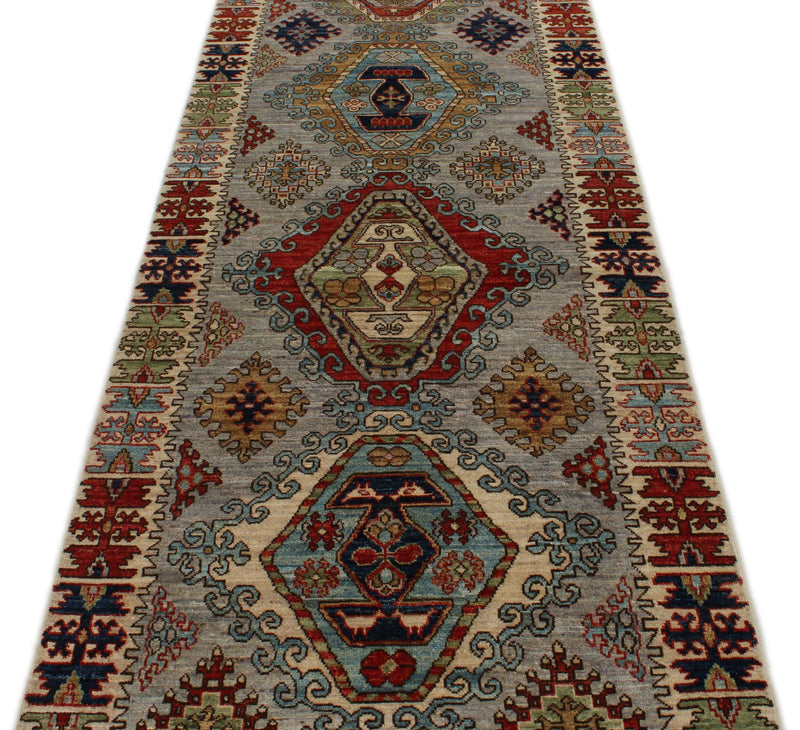 3x11 Multicolor and Ivory Anatolian Traditional Runner