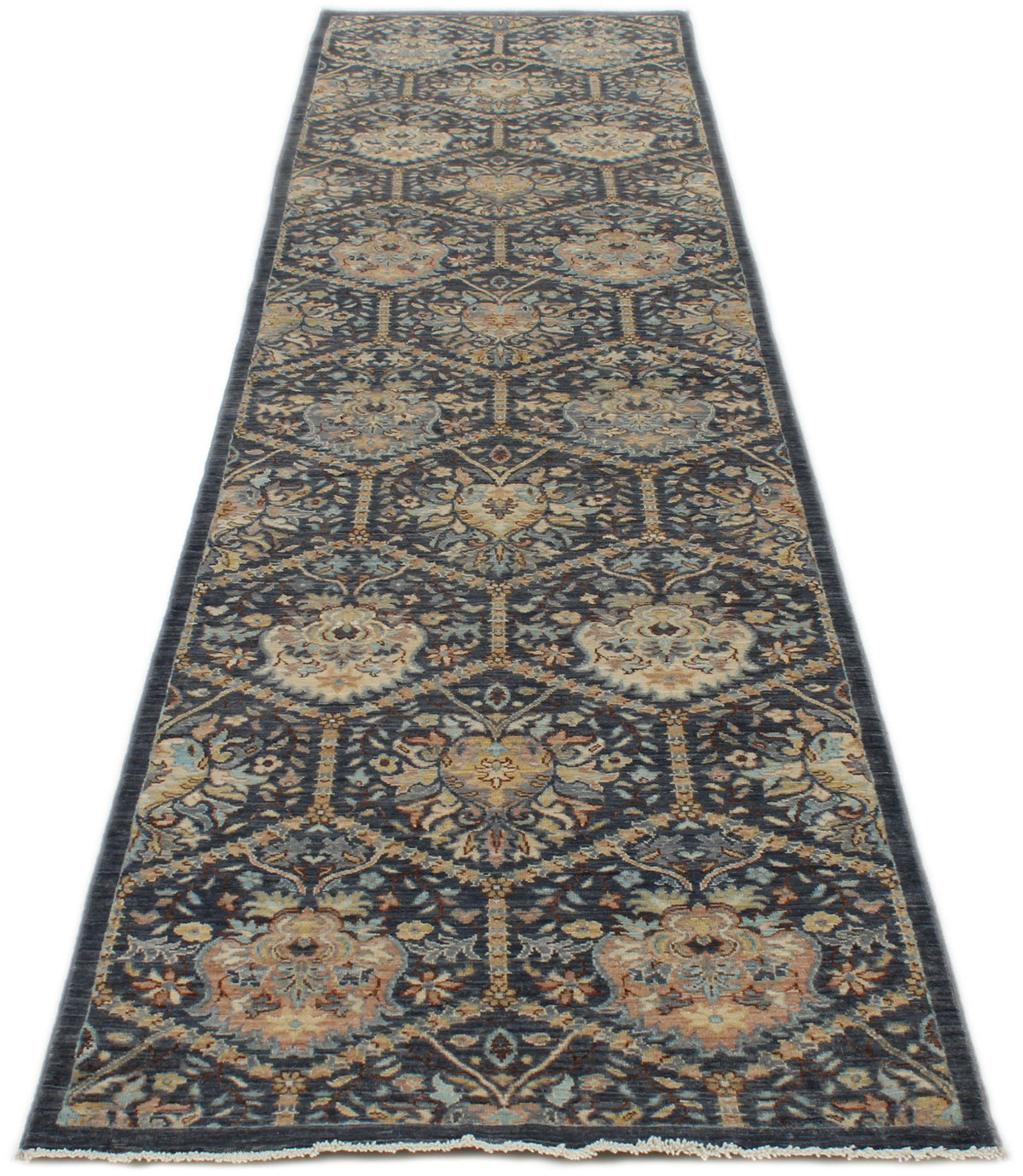 3x11 Gray and Ivory Turkish Oushak Runner