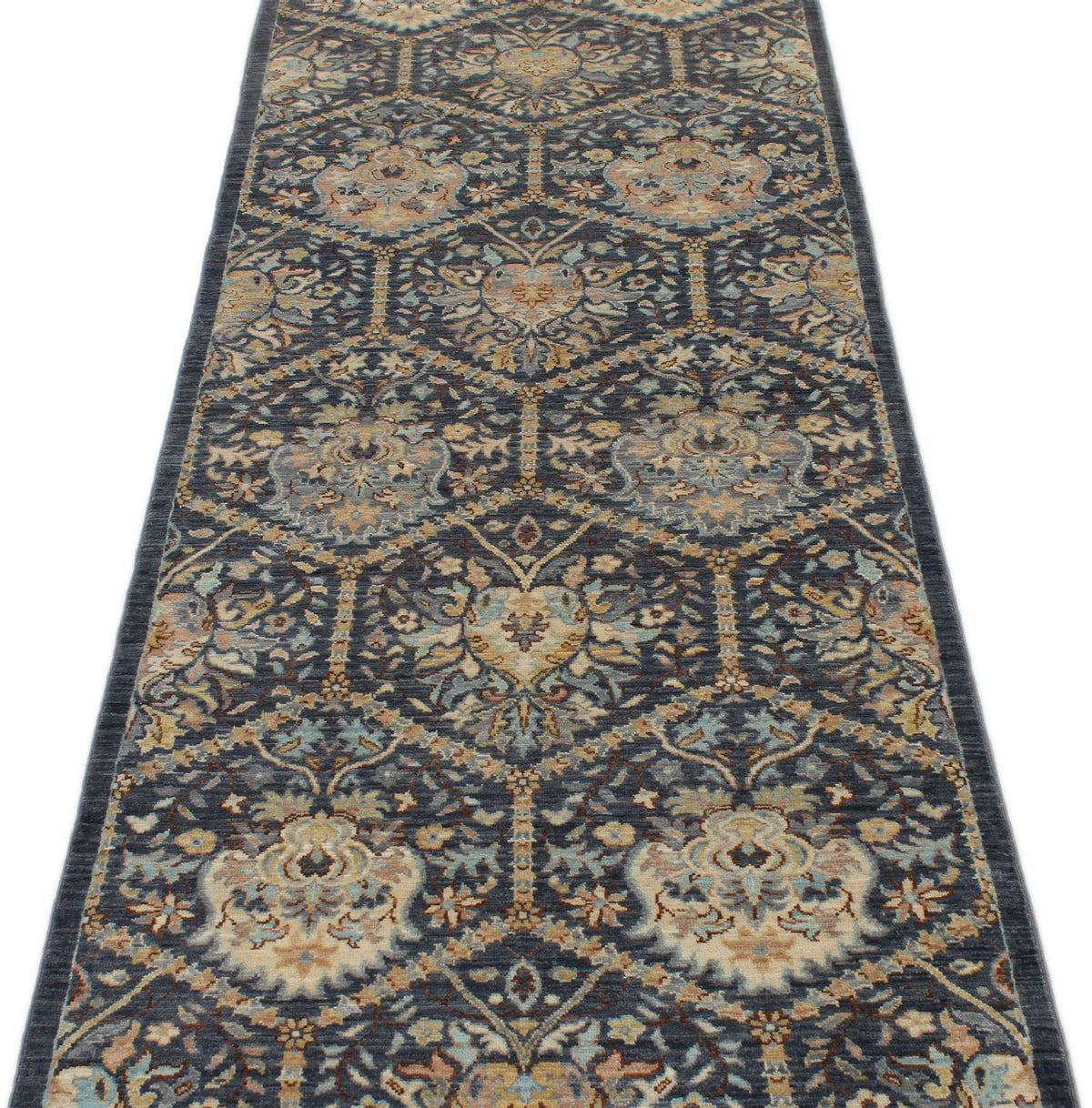 3x11 Gray and Ivory Turkish Oushak Runner