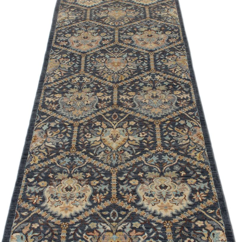 3x11 Gray and Ivory Turkish Oushak Runner