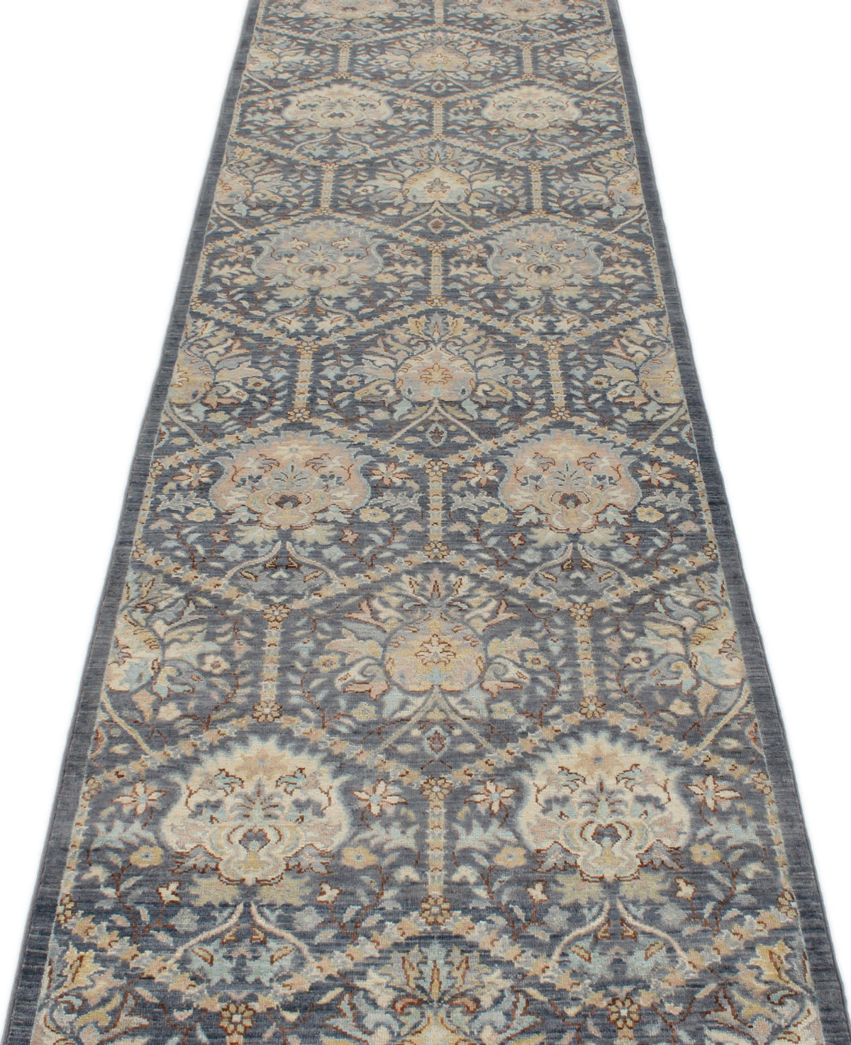 3x11 Gray and Ivory Turkish Oushak Runner