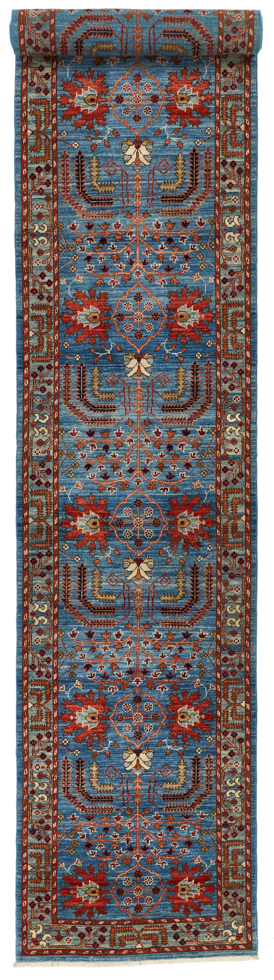 3x18 Blue and Multicolor Anatolian Traditional Runner