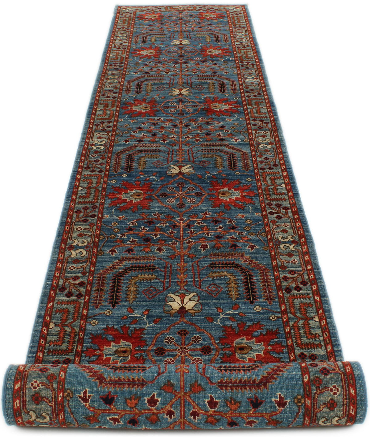 3x18 Blue and Multicolor Anatolian Traditional Runner