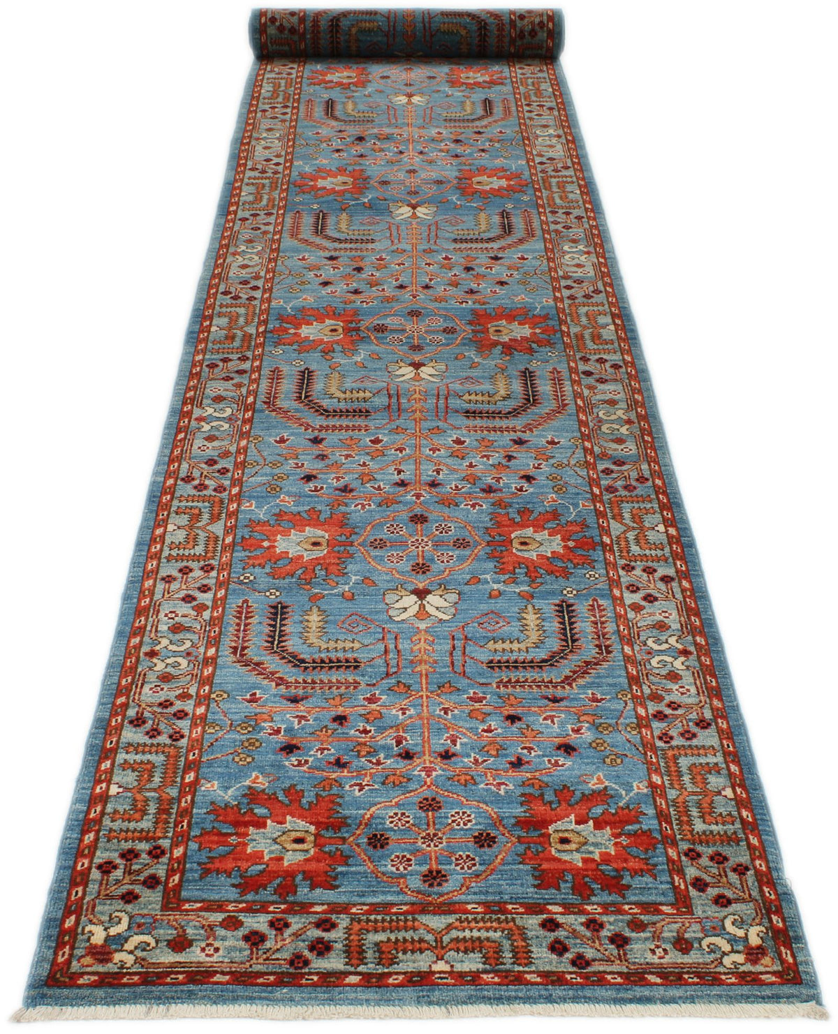 3x18 Blue and Multicolor Anatolian Traditional Runner